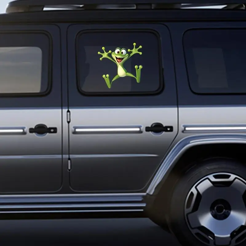 Frog Pattern Car Sticker, Cute Cartoon Frog Design Car Decal, Decorative Sticker for Car, Laptop, Water Bottle, Window, Car Window Decals, Automotive Decoration, Window Decals for Vehicles