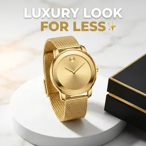 Mother's Day Gift for Mom 2026, Women's Elegant Minimalist Gold Quartz  Watch, Ultra-Thin Waterproof, Stainless Steel Mesh Strap, Trendy Birthday  Gift for Her, Affordable Luxury Wristwatch for Ladies strap, gift wrap& Mother's Day Gift
