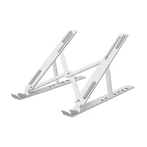 Durable Laptop Stand for Laptops & Tablets - Foldable & Height Adjustable - Includes Travel Bag - Silver Aluminum Laptop Mount, for Laptops and Tablets up to 15"