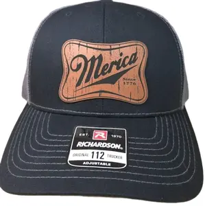 Richardson "Merica" Leatherette Patch Trucker Hat - Adjustable Snapback Cap with Laser-Engraved Patch & Durabull Lonestar Adhesive men hats