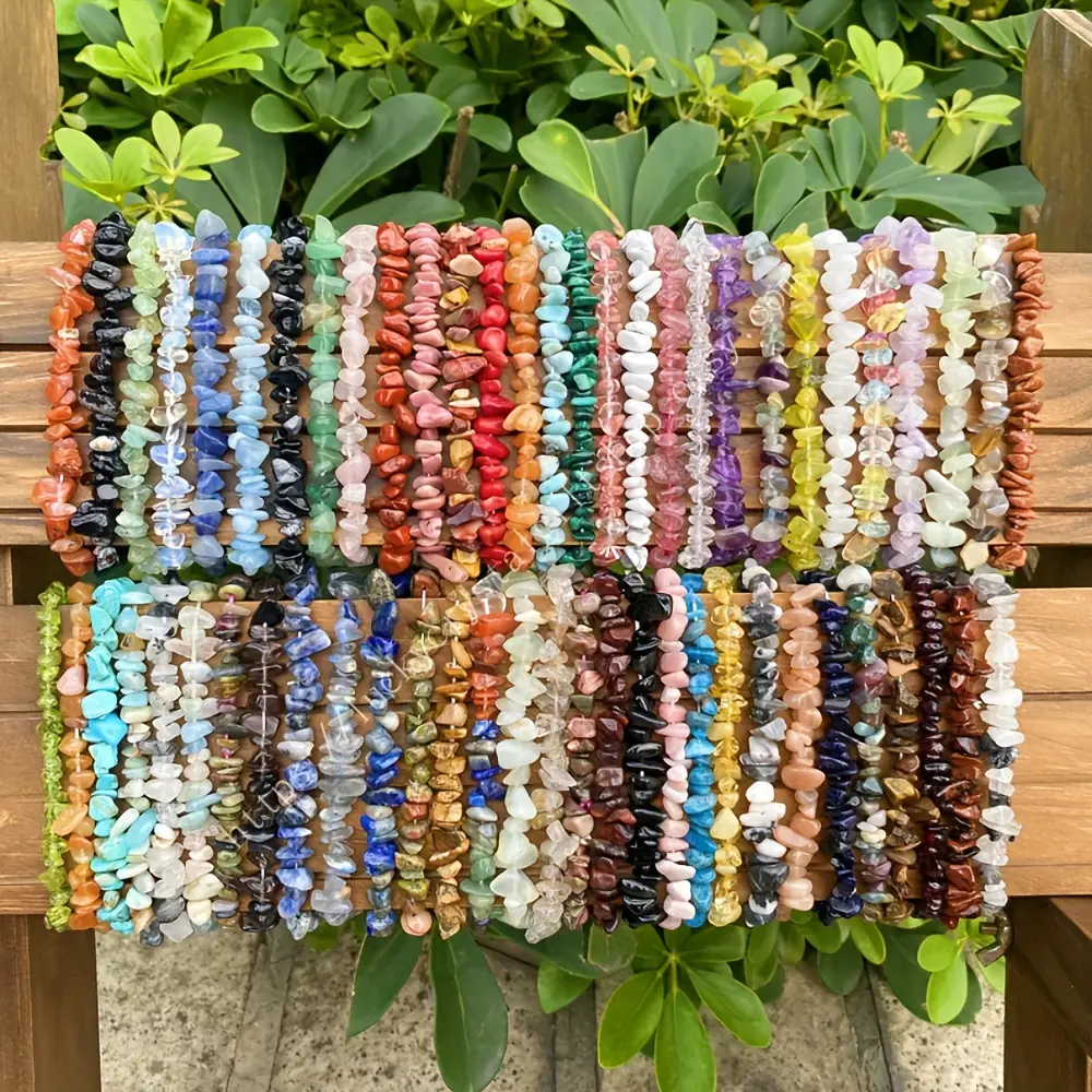 Handmade Bracelet Jewelry, 24pcs 3-Stone Bangles for Women with Labradorite, Rose Quartz, and Turquoise, Earthy Aesthetic Energy Crystals for Casual Wear