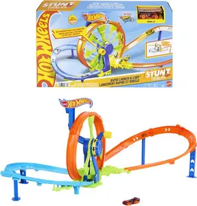 Mattel - Hot Wheels Stunt Tracks Rapid Launch & Loop Track Set  [Collectible Figurine/Statue/Bust] Toy Car