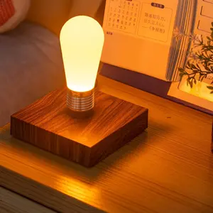 Magnetic Levitating Bulb Lamp, Floating LED Night Light with Wood Base for Desk Decor & Stress Relief,Anti-Gravity Tech Lamp,Unique Gifts For Home Decor Birthday