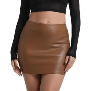 Skirt High Waisted Stretchy Faux Bodycon Short Skirts