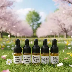 Spring Aura Fragrance Collection - Pink Cherry Blossom Spring Morning Bombshell Petal Breeze Scents for Freshness handcrafted 3 ml diffuser oils