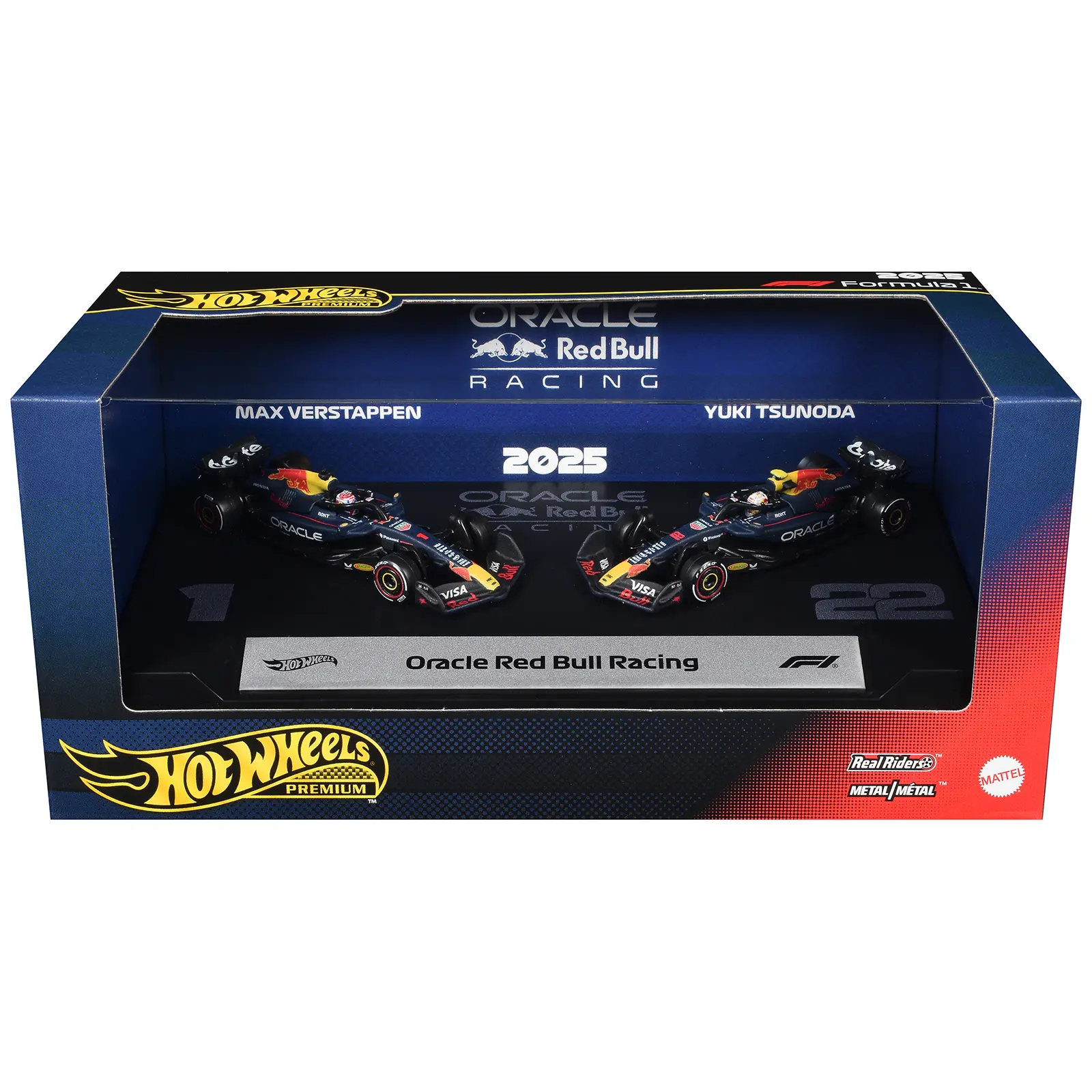 "Oracle Red Bull Racing" Formula One F1 World Championship (2025) 2 Piece Set Diecast Model Cars by Hot Wheels