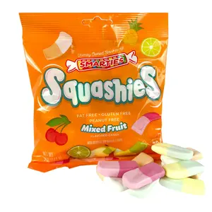 Mixed Fruit Squashies Flavored Candy - Sweet Snack with Mixed Fruit Flavor Bonbon Fat Free, Gluten Free, Peanut Free, Natural & Artificial Flavors