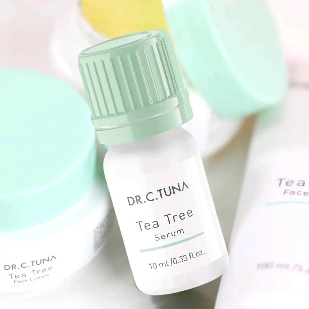 Clear Skin Reset System 4 Piece Full-Size Skincare Bundle with Dr. C. Tuna Tea Tree Face Wash, Tea Tree Face Cream, Tea Tree Serum & Toner for Acne Treatment