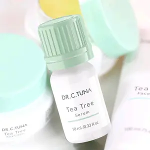 Clear Skin Reset System 4 Piece Full-Size Skincare Bundle with Dr. C. Tuna Tea Tree Face Wash, Tea Tree Face Cream, Tea Tree Serum & Toner for Acne Treatment