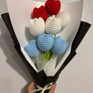 Patriotic Crochet Flowers Memorial Independence Day Veteran