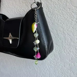 Pink & Green Mini Fishing Lure Keychain