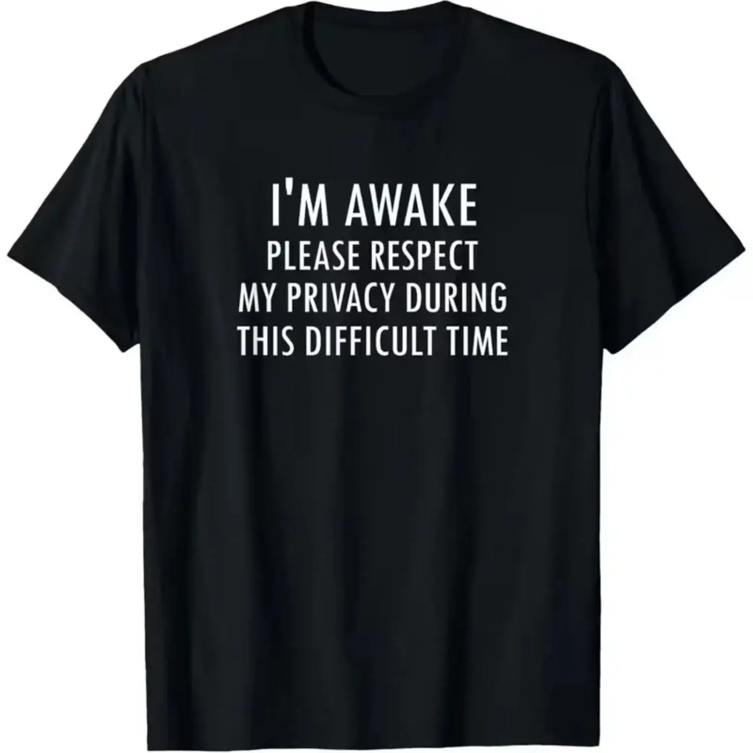 Funny, I'm Awake, Joke Sarcastic Family T-ShirtMen's and Women's Four Seasons Cotton Casual Round Neck Outdoor Personality Short-sleeved T-shirt, Men's Summer Clothes, Mens T Shirt, Slightly Elastic, 100% Cotton