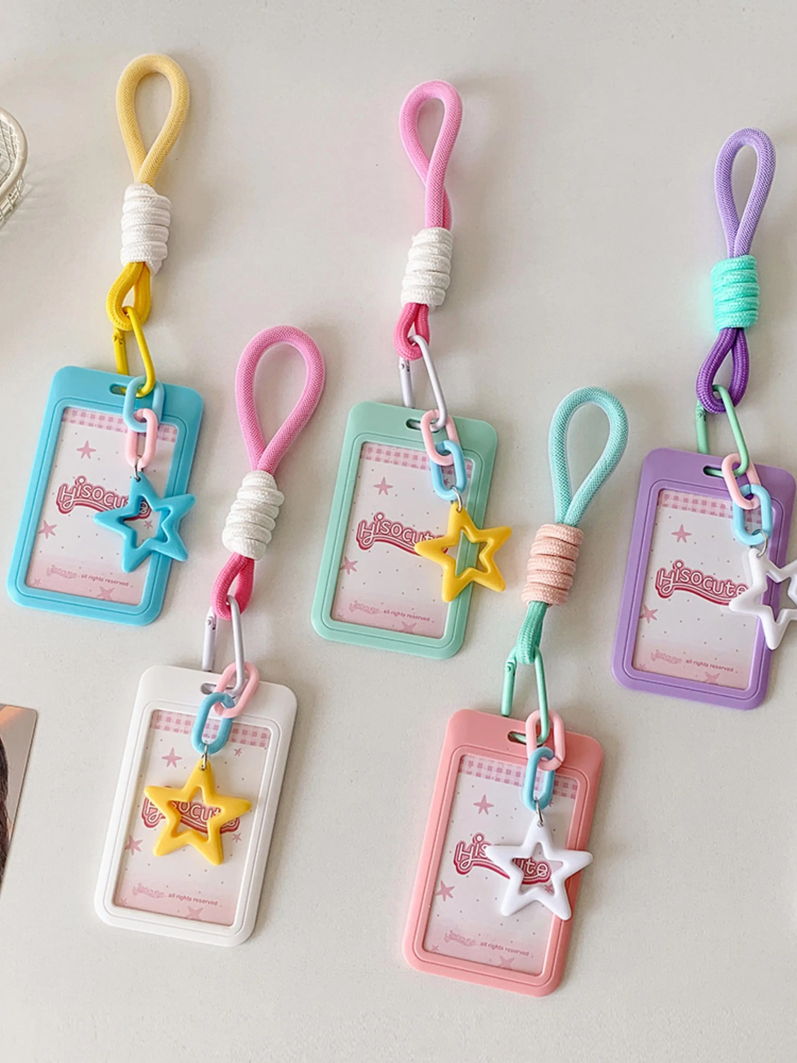 Cute Star Design Card Holder with Lanyard, Removable Cardholder, Card Case, Student Card Holder, Identification Badges & Supplies, Badge Decoration for Women & Girls, Personalized Lanyard