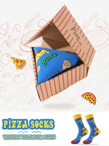 Funny Pizza Socks Gift Box Set, Autumn Winter New Unisex Novelty Food Design, Soft Knit Long Thick Casual Fashion Socks, Casual Comfy Socks for All Seasons Halloween/Christmas/Family Party Day/Birthday Gifts Necessary