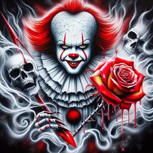 5D DIY Diamond Arts Colorful Painting Kit, 1 Count Skull Rose Pattern Diamond Arts Colorful Painting without Frame, DIY Decorative Art Picture for Beginner, Diamond Pattern Design