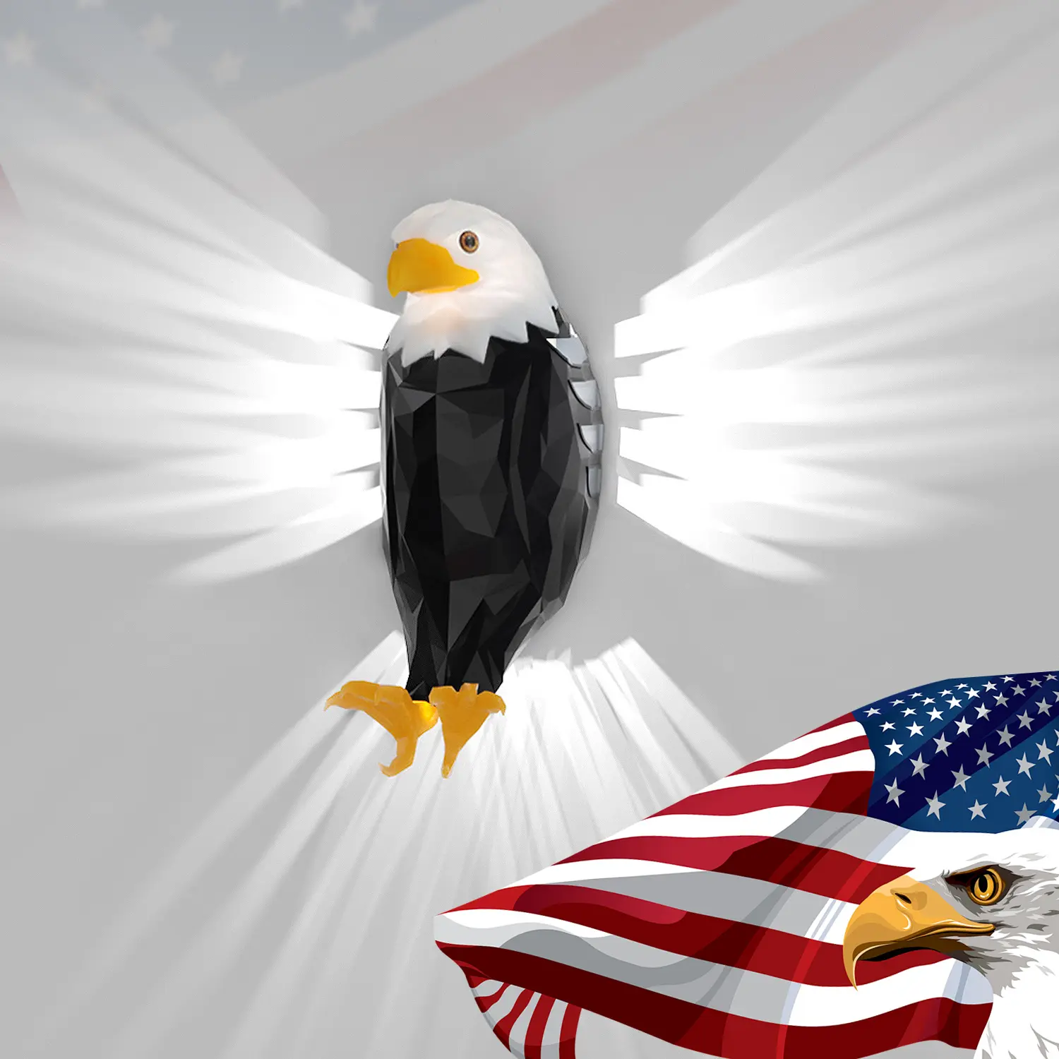 Eagle Wall Light, Eagle Night Light, USB Charging ，Wall Decoration Light Rechargeable Night Light