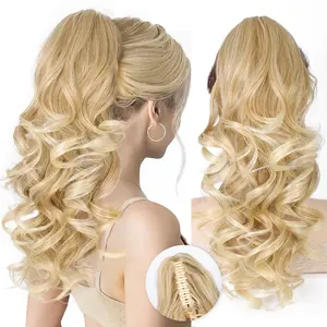 Outdoorfun CHAOEE Ponytail Extension 18 inch Wavy Curly Claw Clip Ponytail Hair Extension Clip on Ponytails Natural Synthetic Hairpiece for Women Daily Wear