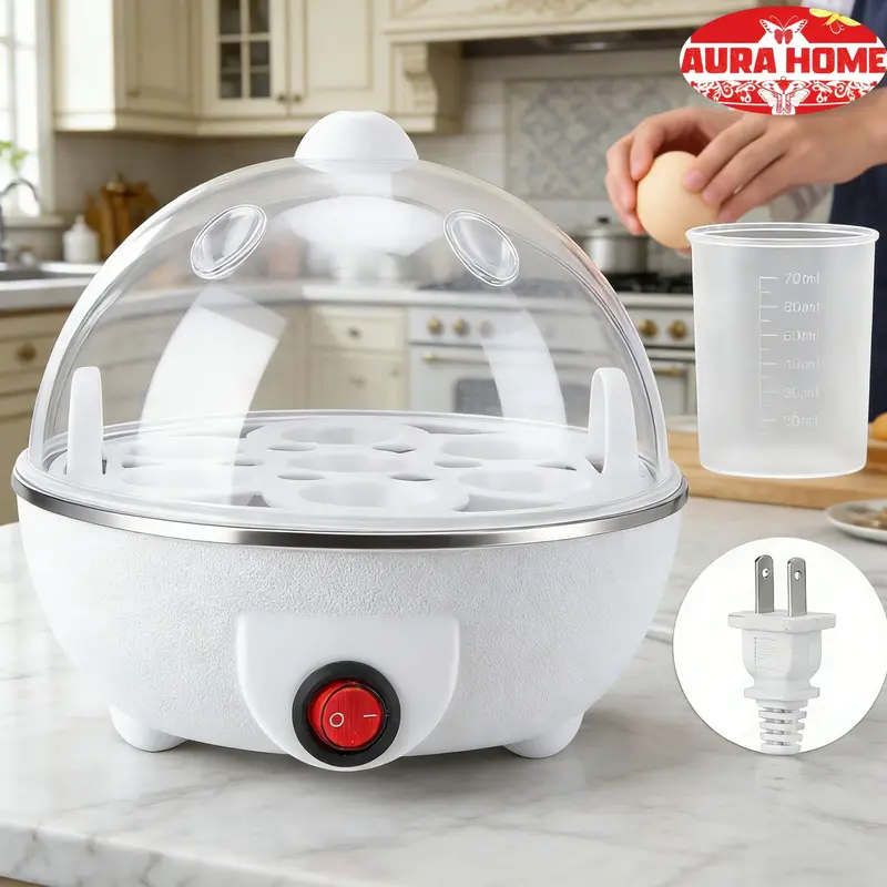 Electric Egg Boiler, Multifunctional Mini Egg Cooker/Steamer/Poacher for Kitchen — Rapid Egg Cooker