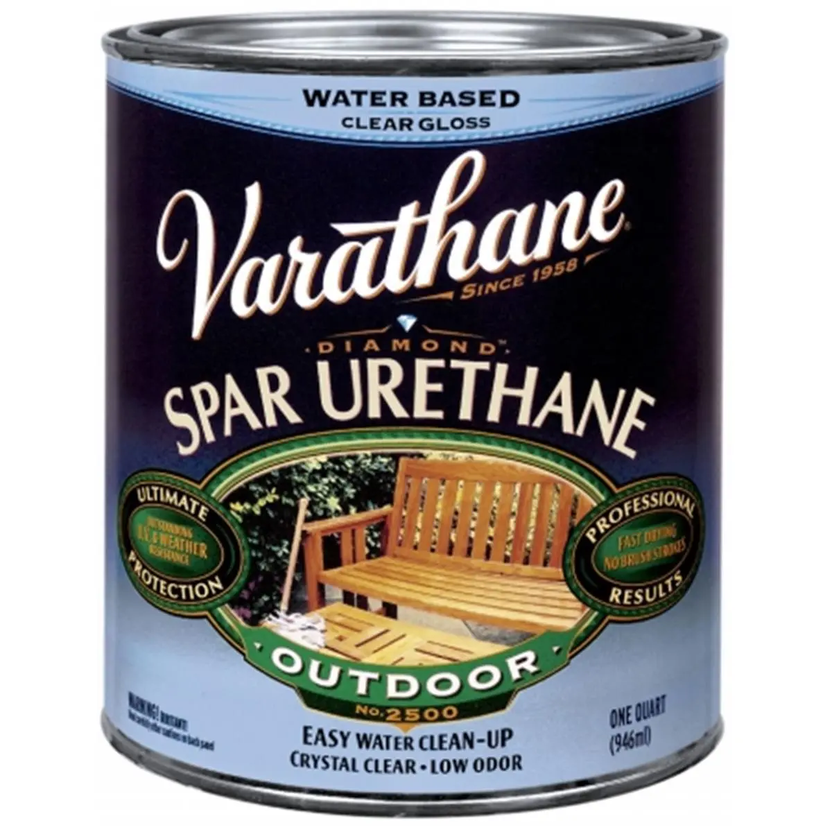 212 MAIN Rustoleum 250041H 1 Qt Gloss Water-Based Exterior Diamond Wood Finish - Fast-Dry Protective Coating for Automotive, Motorcycle Paint Care