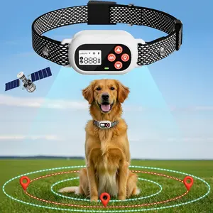 GPS Wireless Electric Dog Fence System Pet Collar for Dogs with 3 Warning Modes Radius 25-999 Yards Waterproof & Rechargeable Receiver Containment Outdoor Stainless Steel Foldable Stroller Storage day DIY Enclosure Platforms baby Dog Agility Training Set