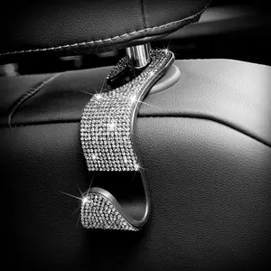 Car Seat Back Diamond Hook, Hidden Storage Hanger, Creative Car Seat Decoration, Fashion Accessory for Women, Vehicle Interior Organizer