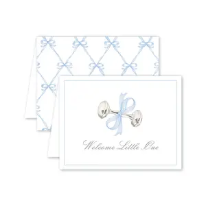 Rattle and Blue Bow Card