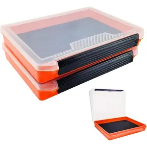Fishing Tackle Box Slit Foam Case Jig Box Head Hooks Spinners Spoons Storage Tackle Tray (Orange-3501lure box)