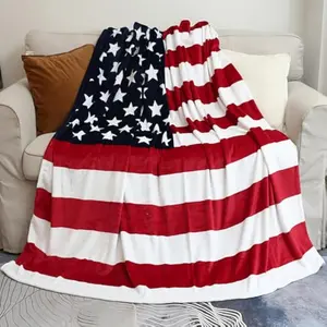 Eyesoul Sviuse American Flag Blanket, Twin Size USA Throw Blanket 60x80 Inches, Gifts Blanket for Bed Couch Chair Fall Winter Camping Living Room Office