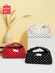 MINISO Polka Dot Lucky Tote Bag, Stylish Versatile Handbag & Crossbody Bag, Trendy All-Match Design with Lucky Element, Large Capacity for Daily Commute Shopping Travel, Lightweight Portable Casual Shoulder Bag for Women  TikTok？