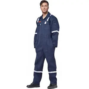 Flame Resistant  Hi Vis Coveralls for Men 7oz Overall for Men Reflective Tape Welding Coveralls 6 Pockets (Small-3XL)