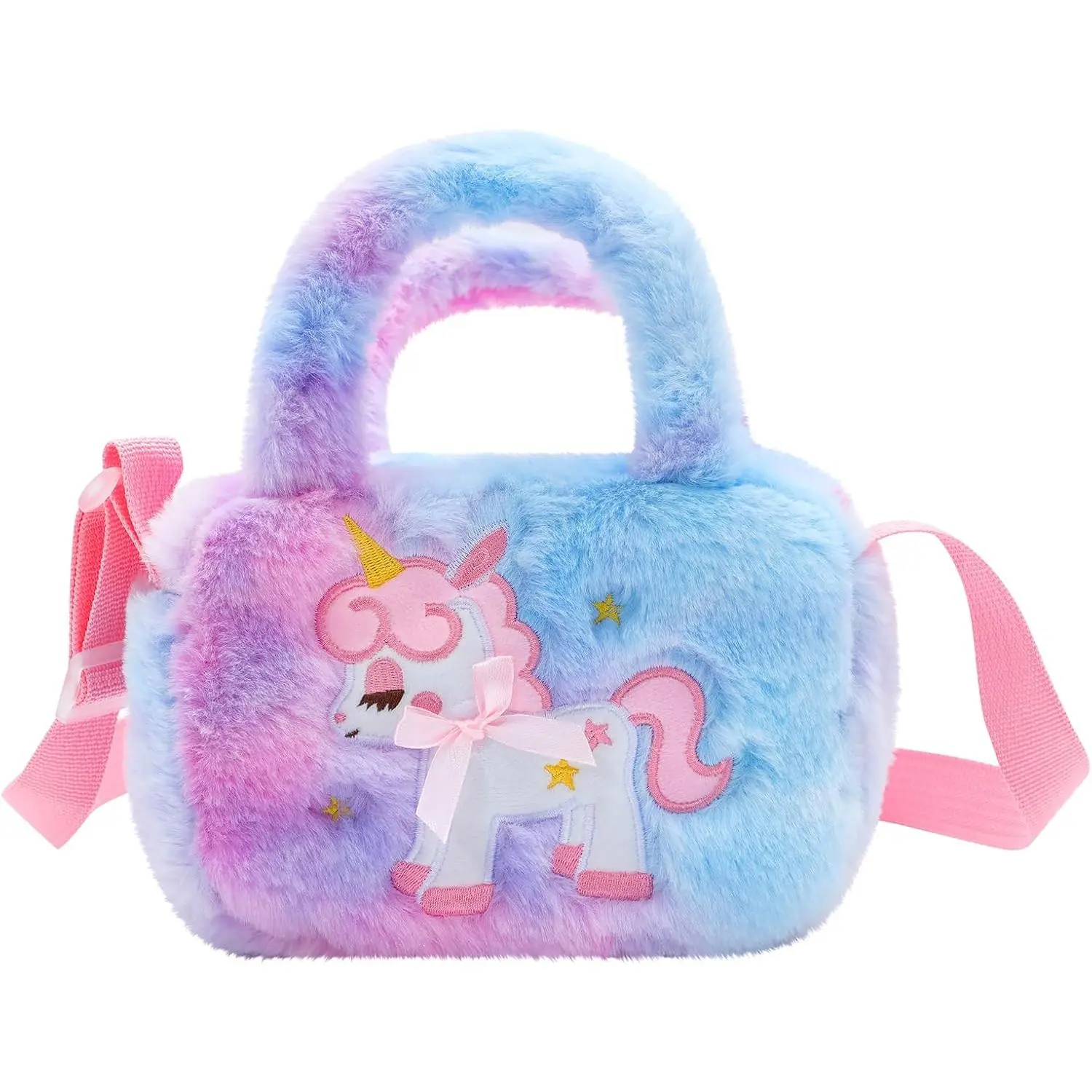 L-CPB024  Kids Crossbody Bag Girls Crossbody Bag, Small Plush Unicorn Bag Unicorn Purses for Girls, Little Girls Purse