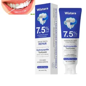 Wistara 7.5% Nano Hydroxyapatite Whitening Toothpaste for Tooth Repair Aroma-Mint Flavor 120g Fluoride Free Dental Care