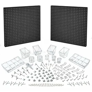 Azar Displays 125-Piece Pegboard Organizer Kit, Black