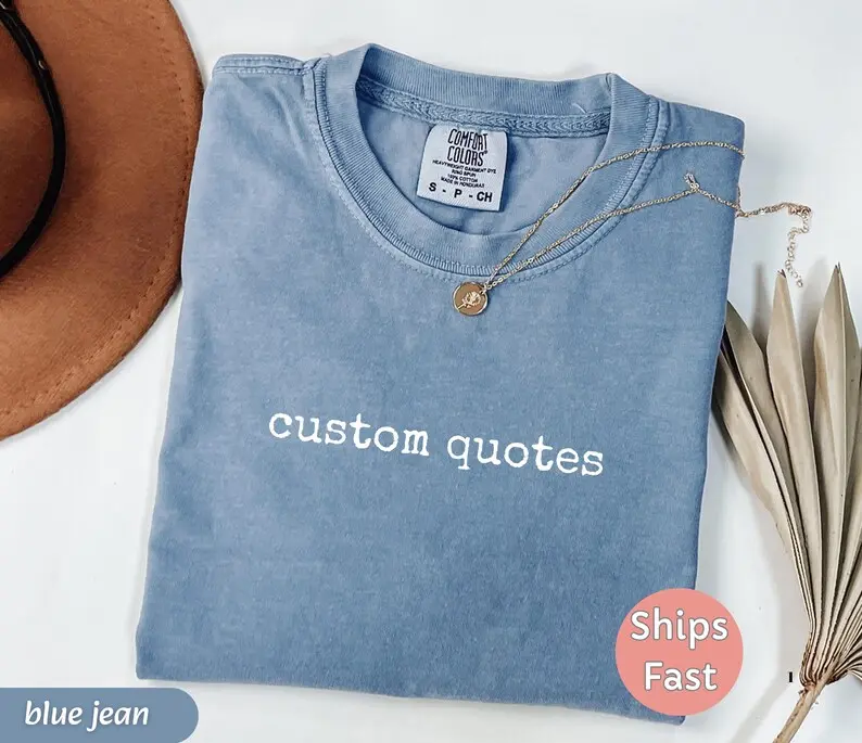 Comfort Colors Custom Text T-shirt, Personalized Unisex TShirt, Your Text Here Tees, Custom Made Tops, Customized Gift Ideas, Simple Casual Womenswear