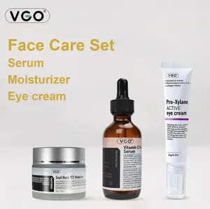 VGO-Vitamin C Serum, Moisturizer, and Eye Cream Set Cleansing Moisturizing Suitable for sensitive skin Comfort Skin Repair-B