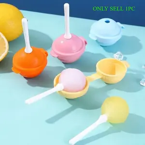 1pc Lollipop Silicone Ice Box Popsicle Mold Mini Ice Cream Maker Ice Mold Household Popsicle Ball Diy Mold Homemade Popsicle Tools