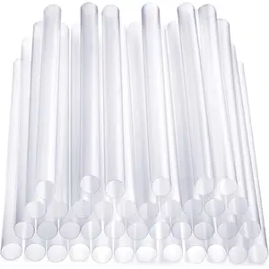 Jumbo Smoothie Straws - 100 Pack, Clear Plastic Boba & Milkshake Straws