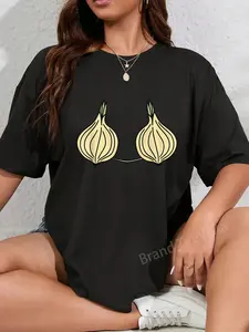 100% Cotton Onion Bra Costume Funny Field Vegetable Halloween T-Shirt