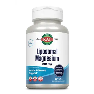KAL Liposomal Magnesium 210 mg - Dietary Supplement for Muscle & Nerve Support, 80 Vitamins, Edible for Healthcare Springtok Fitness Bathroom Optimum