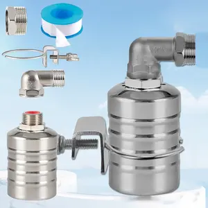 1 Set Float Valve  1/2" To 3/4'' Water Float Valve 304 Stainless Steel Fully Automatic Water Level Control Float Valve Automatic Water Level Controller for Water Tank, Pool, Water Tank, Livestock Troughs.