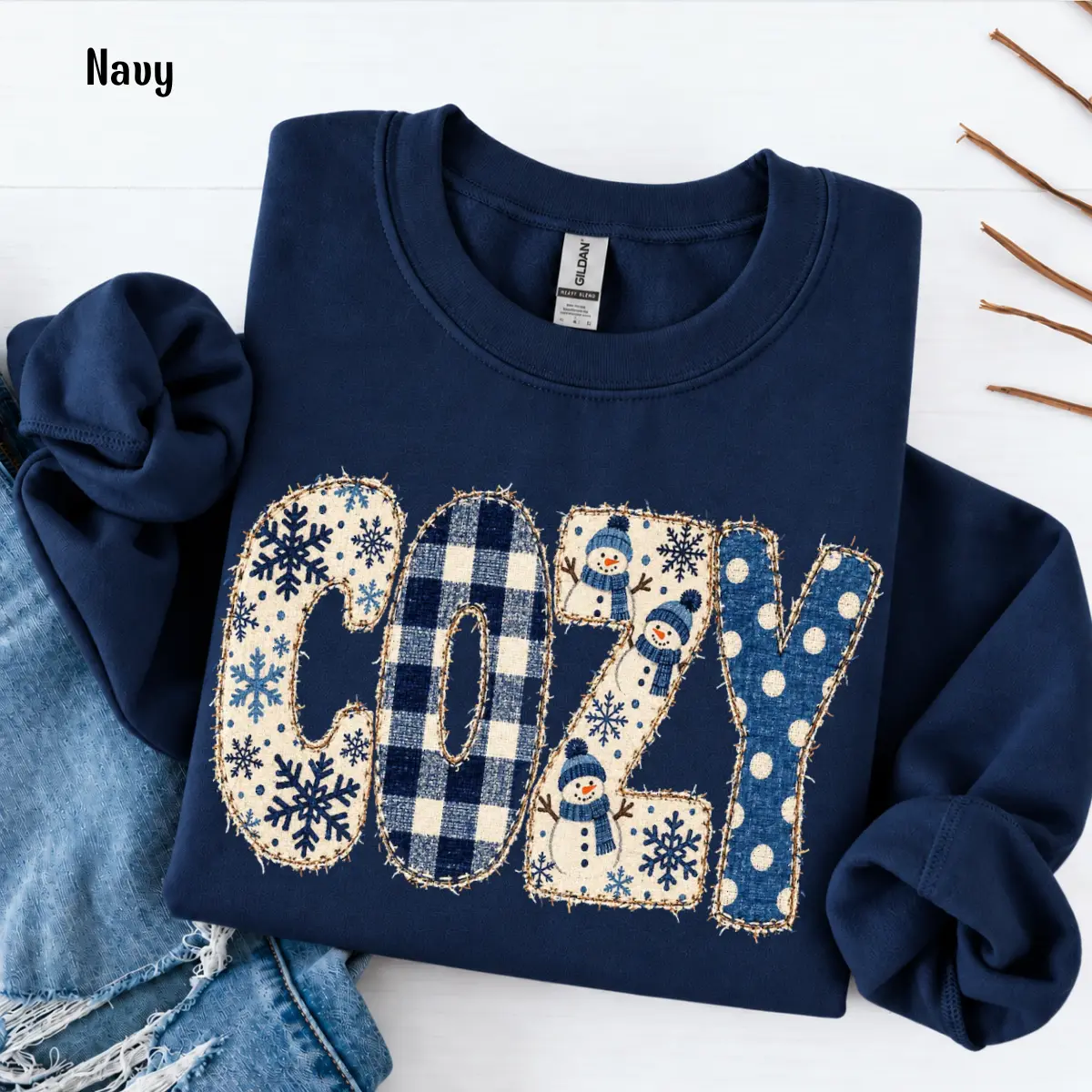 Cozy Winter Sweatshirt, Cute Snowman Crewneck, Plaid Snowflake and Polka Dot Graphic Pullover, Winter Gift for Women