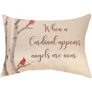 Manual Woodworkers & Weavers  When A Cardinal Appears Rectangle Pillow