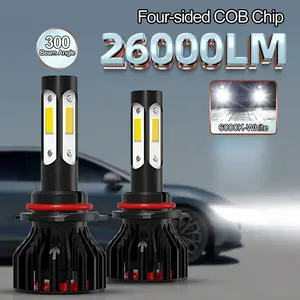 New 4 Sides Faro Luces 9005/HB3 9006/HB4 H4 H7 H11 H13 9004 9007 Car LED Bulbs 6000K White 8000K Ice Blue 26000LM 360 Beam Angle