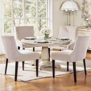 COLAMY MAIRA Dining Chair with Removable Seat Cushion Corduroy Fabric Solid Wood Frame High-Density Sponge 250 lbs Capacity Stylish Retro Elegance 5.04" Thick Cushion