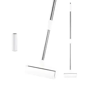 Reusable Pet Hair Remover Brush, Long Handle Sticky Mop, Large Lint Rollers for Carpet, Tearable Household Hair Removal Brush, Pet Floor Roller, for Cleaning Carpets, Mat, Clothing and Pet Hair