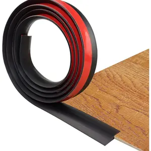 Self Adhesive Floor Transition Strip, PVC Edging Trim Strip for Carpet & Flooring Threshold Transitions, Fits Threshold Height Less Than 5mm, 20Ft Black