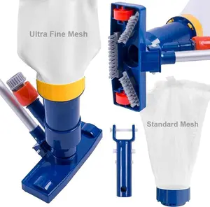 Manual Pool Vacuum for Above Ground Pool(2025 Upgrade) with Fine Mesh Bag& 56" Pole, Handheld Pool Vacuum Jet Underwater Cleaner,  Pool Vacuum Cleaner Attach to Garden Hose