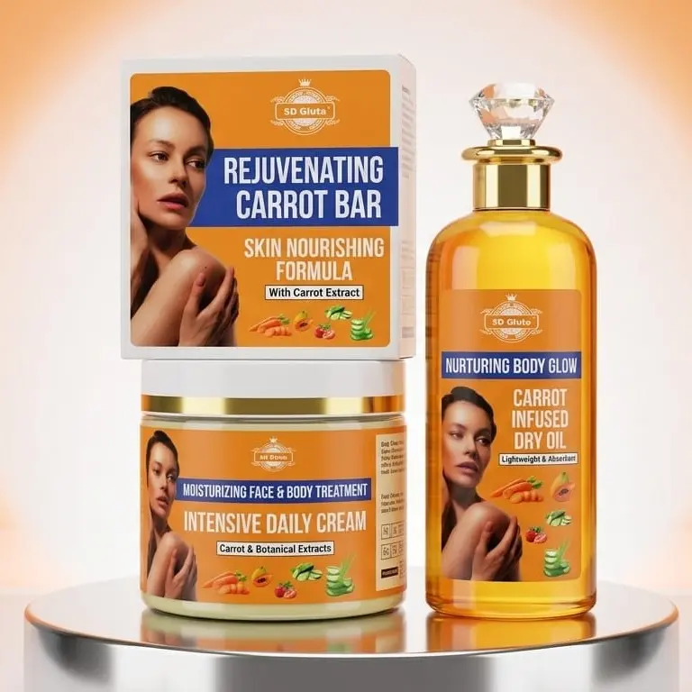 Extra Brightening Molato Glow Set  Set of 3 Face & Body Cream, Soap & Oil