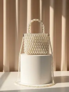 Women's Elegant Handbag Evening Bag Artificial Pearl Versatile Robe Clutch Luxurious Party Bag Wedding Bride Bag Handheld Bag Purse