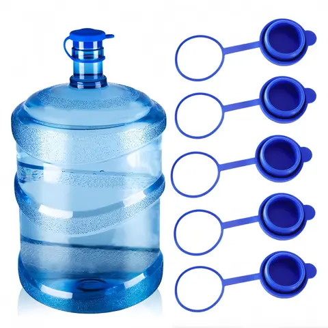 5pcs Water Bottle Caps for Purified Water, Silicone Replacement Caps, Universal Mineral Water Dispenser Sealing Covers, Smart Cap Design for Easy Use